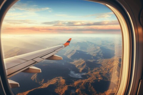 View from airplane window