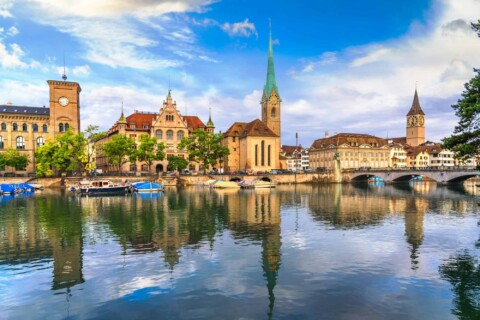 Zurich, Switzerland historic cityscape on the Limmat River