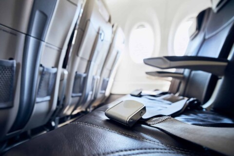 Empty seats in airplane