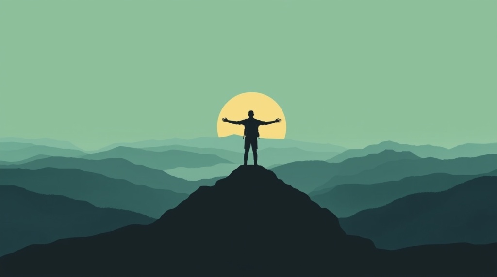 Image of sunset on top of a mountain