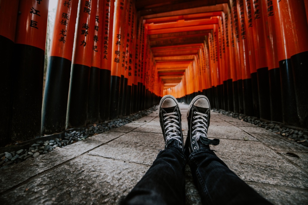 The fushimi-inari path in Kyoto